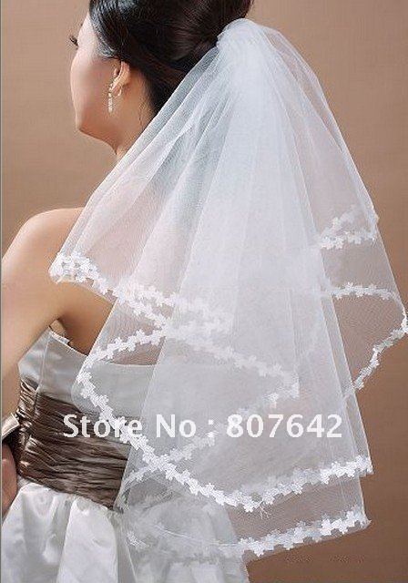 Free shipping Top wholesale price one-layer white/beige bridal veil/wedding veil/bridal accessories Cathedral 1.5M Sky-V039