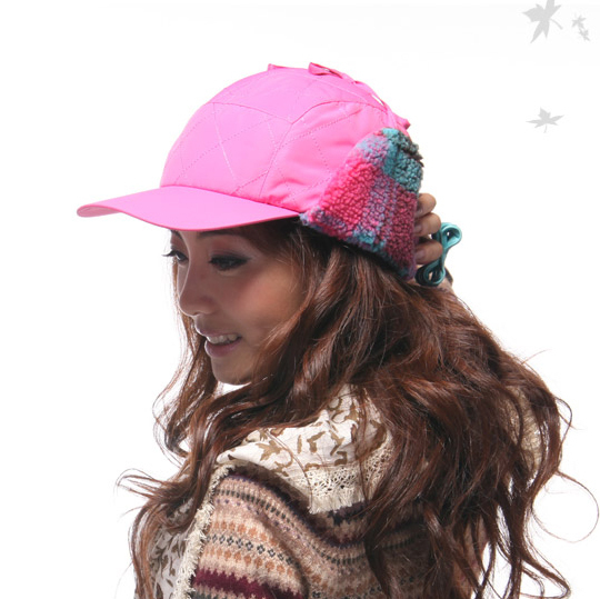 free shipping, Topcul plaid cotton cloth cap, autumn and winter leifeng cap, ear protector cap, casual thermal general