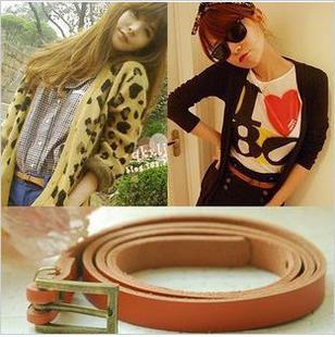 Free shipping topshop vintage buckle genuine leather genuine leather thin belt