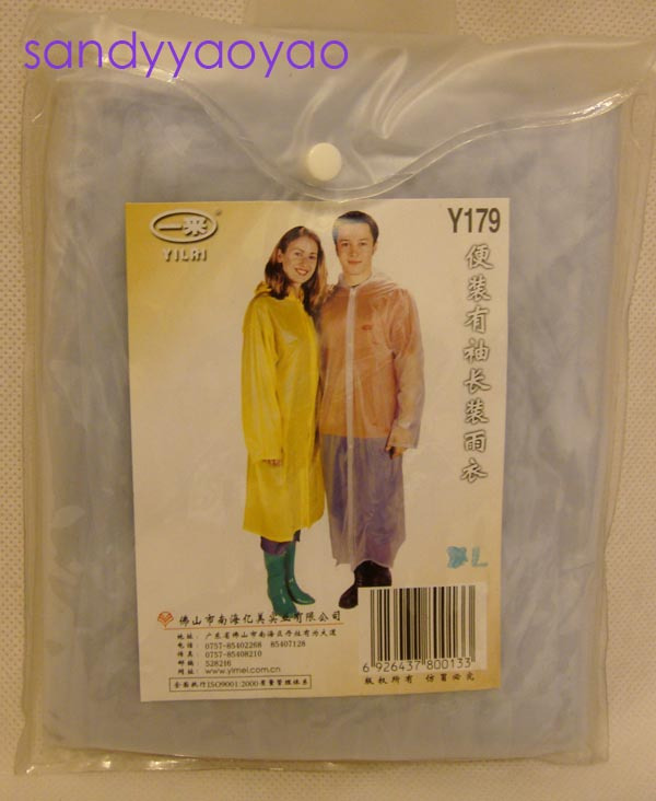 free shipping Transparent adult raincoat white