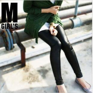 Free shipping Trousers legging female fashion dolphin leather pants