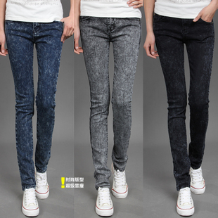Free shipping Trousers plus size jeans female trousers denim pants skinny pants autumn pencil pants