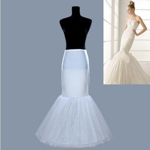 Free Shipping Tulle Mermaid Floor-Length Wedding Petticoat Wedding Dress Crinoline Slim Waist Underskirt White /PVG-002