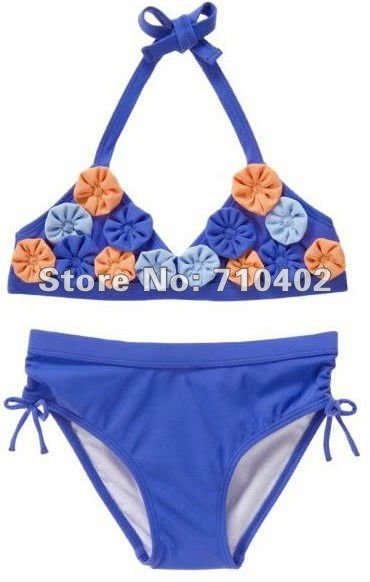 Free shipping Tw Piece suit children of the flower styling body swimwear,girls swimsuit 5pcs/lot