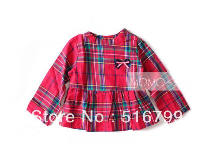 Free shipping!! two colors KENZOO School in plaid zippered shoulder back button shirts