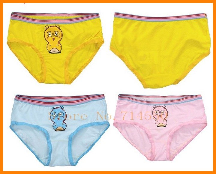 Free shipping! Two pieces/bag baby girls panties,three colors 100% bamboo Fiber girls underpants,5pags/lot
