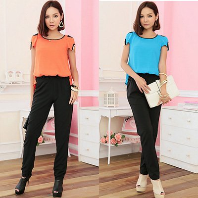 Free shipping two-way jumpsuits for women fashion candy color trousers plus size summer jumpsuit women clothing