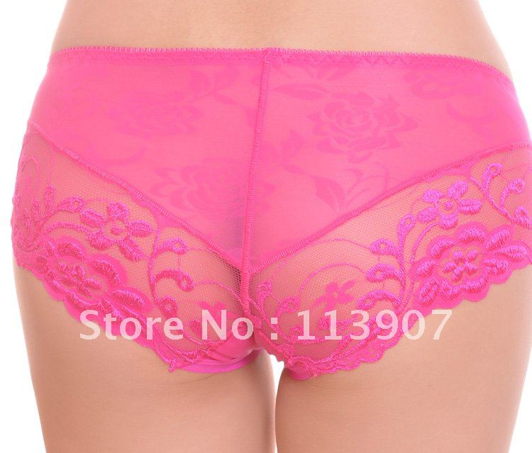 Free shipping Ultra-thin Lace Embroidered Sexy Panties Ice Silk Charming Seamless Women's Underwear Briefs