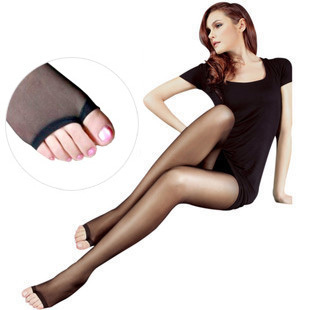 Free shipping! Ultra-thin sexy transparent open toe socks open toe socks Core-spun Yarn meat pantyhose stockings
