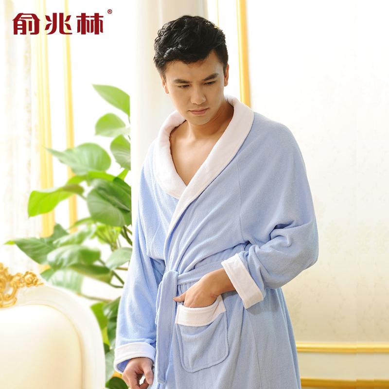 Free shipping Underwear elegant solid color male bathrobe lengthen thin loose sleepwear male 2012