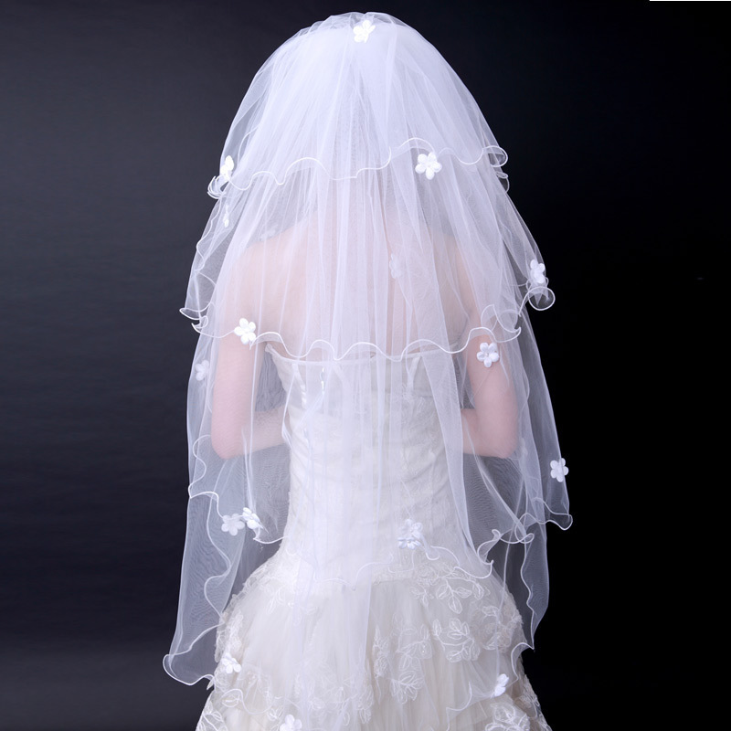 Free shipping urged bride quality bridal veil wedding dress veil long veil 048 white mantilla
