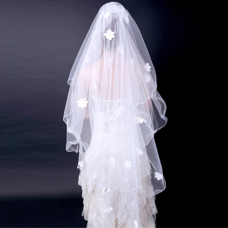 Free shipping urged bride quality bridal veil wedding dress veil long veil head veil 062 white
