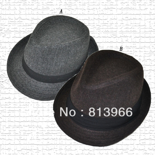 Free shipping USD15.00 MOQ Fashion hats &men's fedora hats 100%wool male solid trilby two  pattern and regular size  women's hat