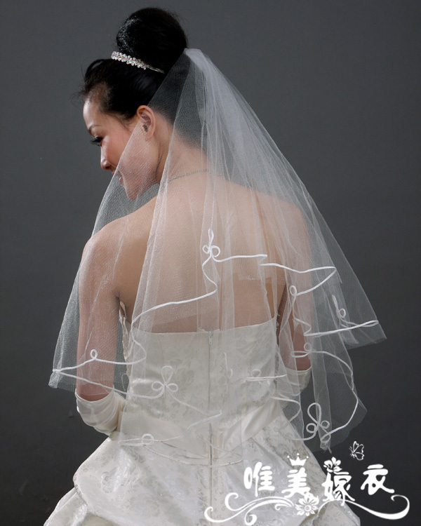 Free shipping Veil bridal veil embroidered veil train wedding dress ts1012