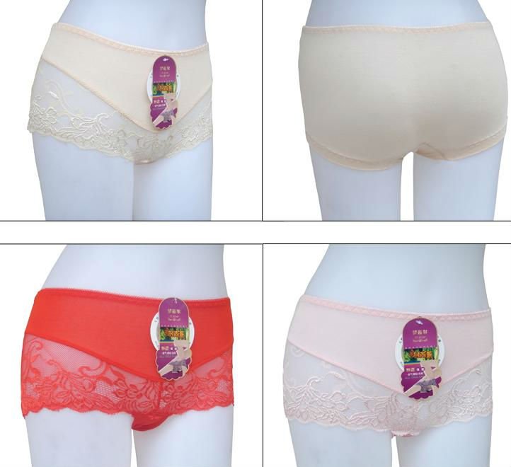 Free shipping via DHL/UPS, super soft  lady's pants, briefs, Collagen fiber material, wholesale 60pcs/lot