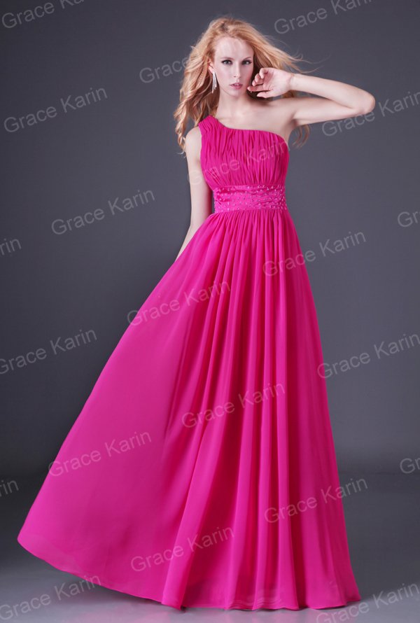Free SHIPPING Via EMS!!! 1pc/lot One Shoulder Bridesmaid Prom Gown Evening Long Dress 8 Size CL2288