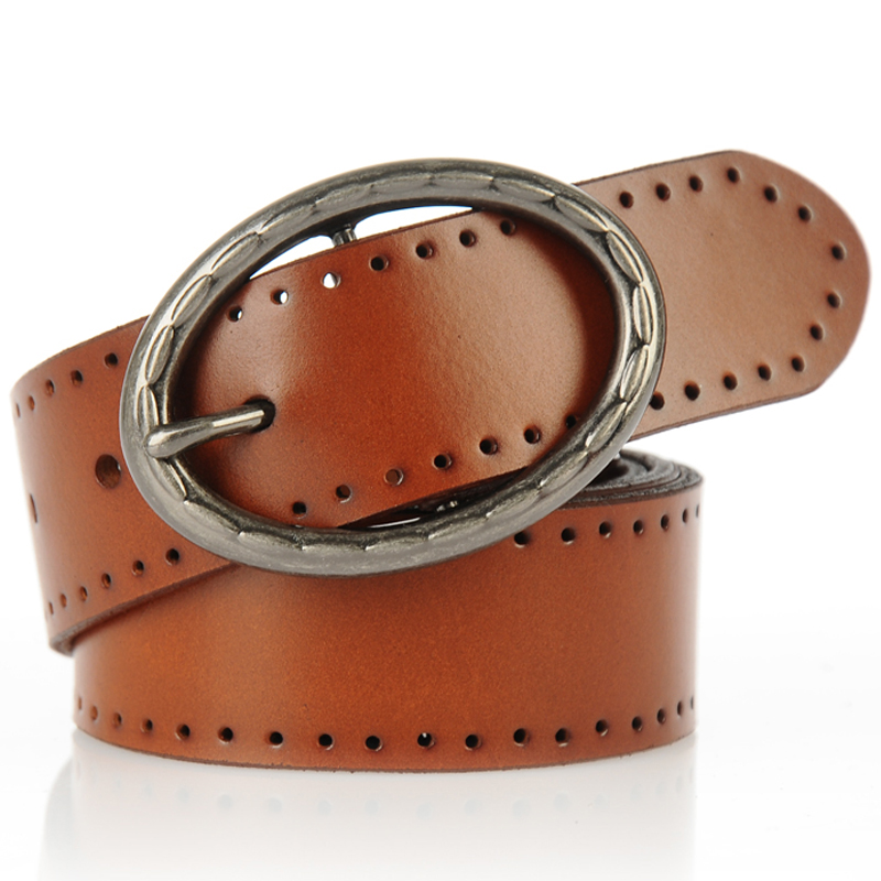Free Shipping Vintage genuine leather women's wide belt fashion all-match cutout cowhide strap belt strap