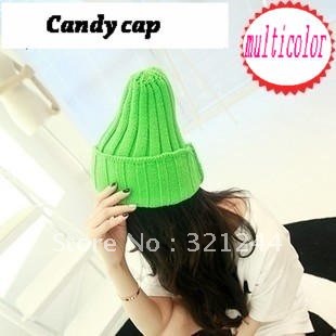 Free shipping/Vintage queen solid color knitted hat Women's multicolour pointed cap candy female/J-WMZ012