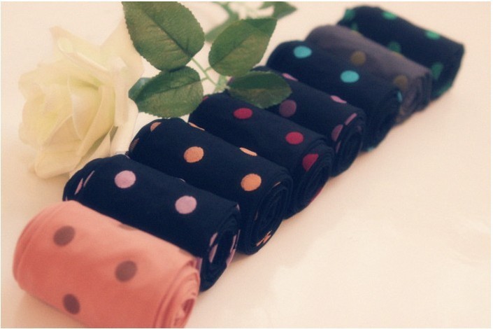 free shipping  vintage velvet candy color big dot pantyhose