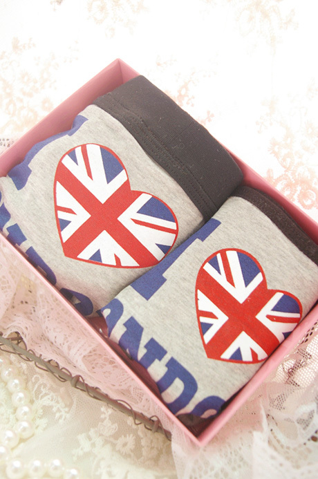 Free shipping Vs pink 100% cotton boxer panties personality male panty shorts lovers cartoon panties gift box wholesale