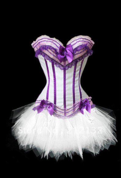 Free Shipping W3301-10 Sexy Corset with Mini Skirt