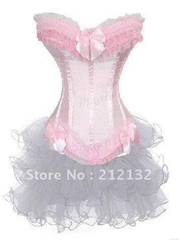 Free Shipping W3301-15-1 Burlesque Corset with Mini Skirt