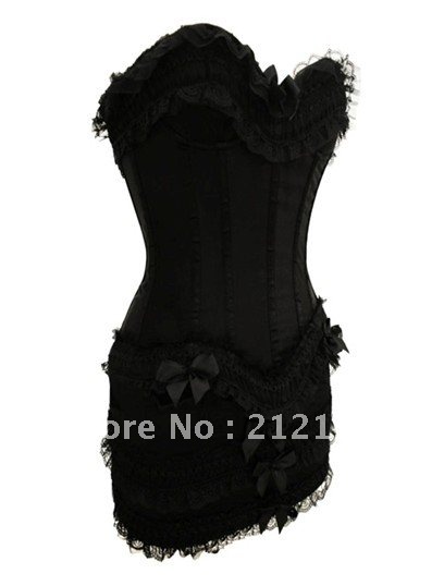 Free Shipping W3301-4-1 Wild Night Corset with Mini Skirt
