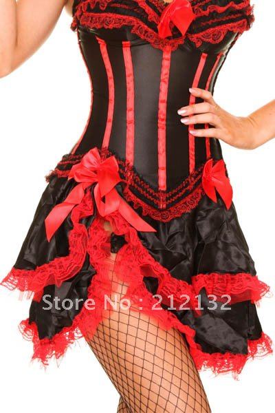 Free Shipping W3301-8-5 Burlesque Corset with Mini Skirt