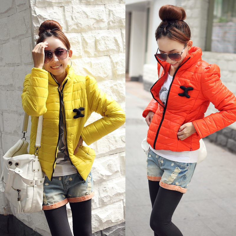 free shipping wadded jacket cotton-padded jacket Women short design outerwear slim glossy thickening female cotton-padded jacket