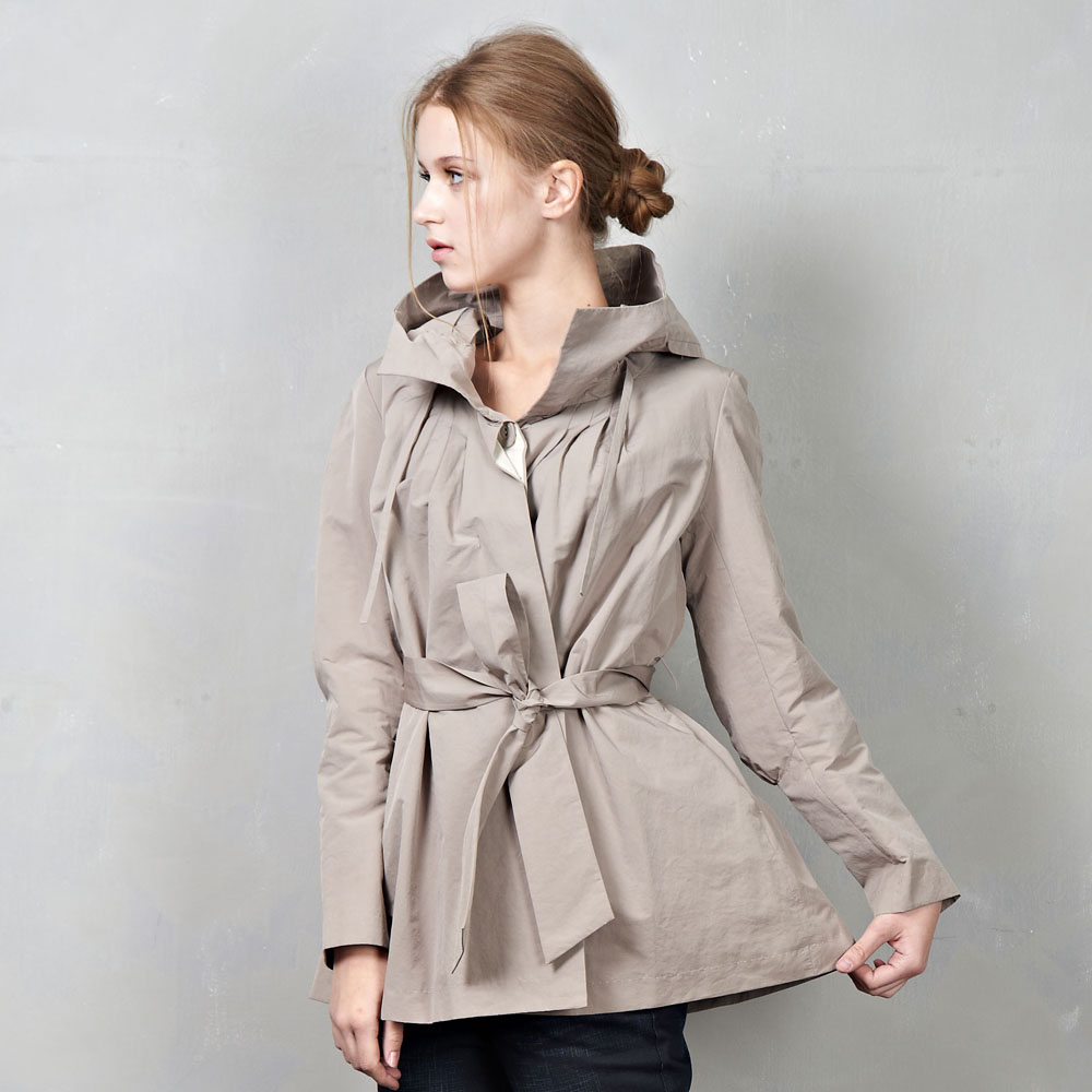 Free Shipping Waterproof autumn loose trench female medium-long trench