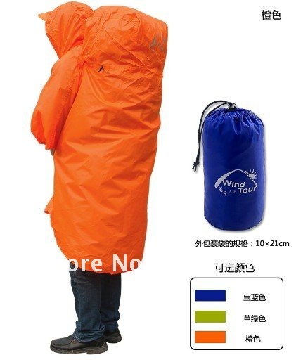 Free Shipping!waterproof poncho type backpack cover conjoined twin raincoat / riding /outdoor tourism supplies portable