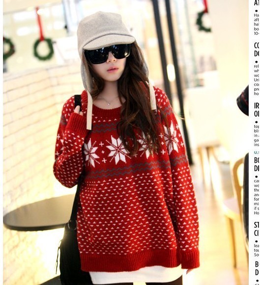 Free Shipping  wave pattern computer embroidered thermal christmas sweater 3510 MY