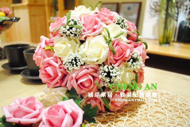 free shipping wedding bouquet,artificial handmade rose flower;2012 hot sale;