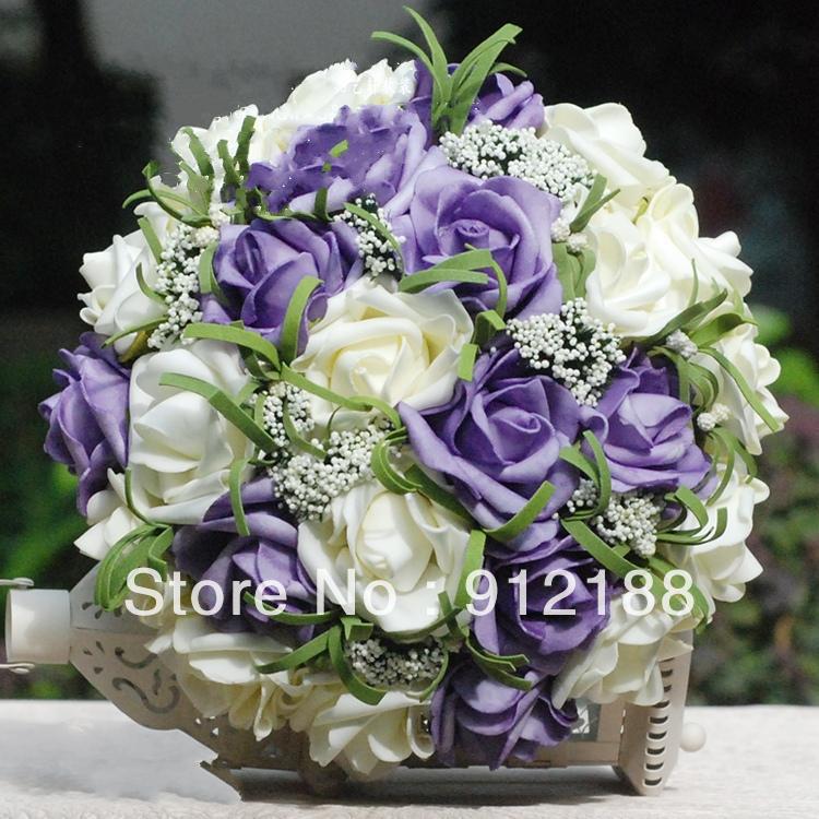 Free shipping wedding bouquet,artificial handmade rose flower;2012 hot sale