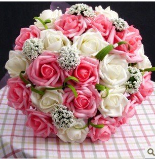 free shipping wedding bouquet,artificial handmade rose flower;2012 hot sale;bridal bouquet