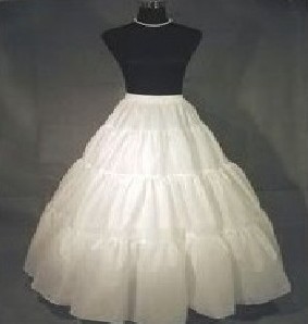 Free Shipping Wedding Dress Crinoline Bridal Petticoat Underskirt Natural shape no hoop  ,Adjustable White