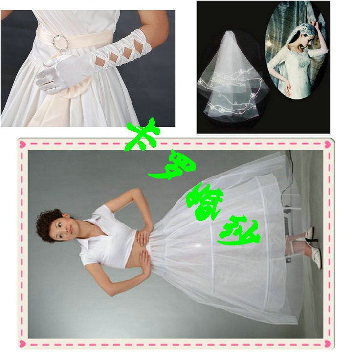 free shipping Wedding dress piece set boutique wedding dress gloves piece set wedding dress hot selling