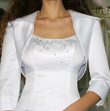 Free Shipping Wedding dress Taffeta Three Quarter sleevees 2012 Custom Made wedding accessories bridal shawl Wrap Bolero Jacket