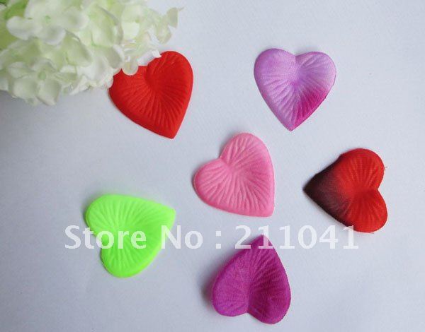 Free shipping wedding favor  home/party decoration heart shape rose petals 4000 pcs/ lot lot mix color