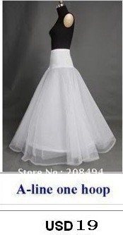 free shipping, Wedding Petticoats (A line One Hoop)