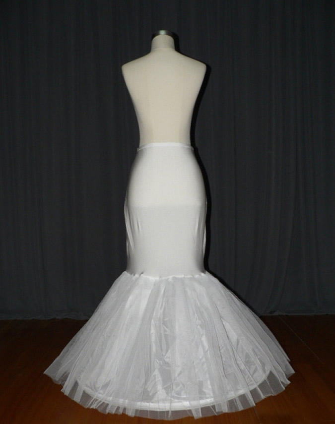 Free Shipping Wedding Petticoats Nylon Mermaid and Trumpet Gown 1 Tier Floor-length Slip Style Wedding Decoration