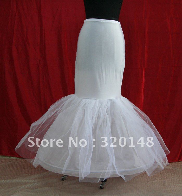 free shipping Wedding Tulle Mermaid 2 Layers Floor-length Slip Style Bridal Dress Gown Petticoat Crinoline