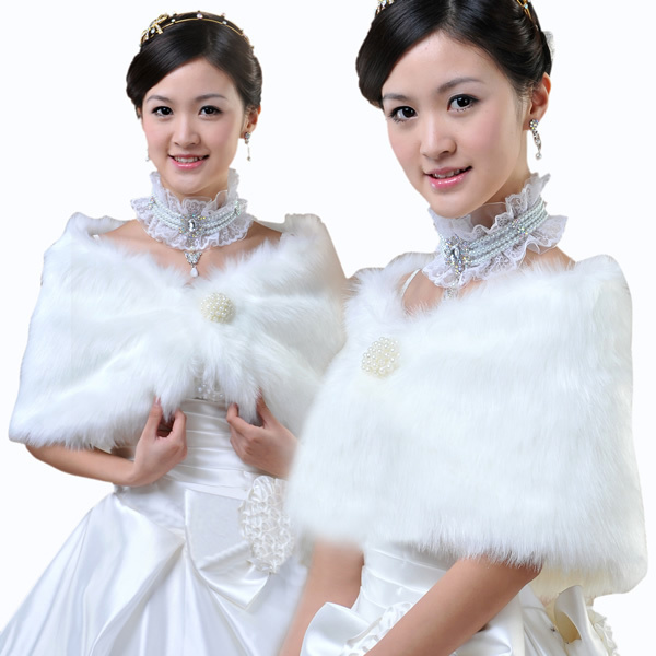 Free shipping wedding wrap formal dress cape bride fur shawl faux fur wraps