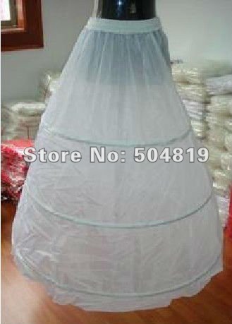 Free Shipping white 3 hooped wedding bridal petticoat underskirt