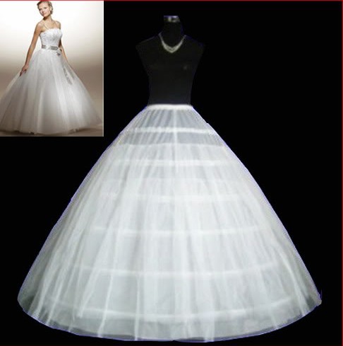 Free shipping White 6-HOOP PETTICOAT crinoline SLIP Underskirt BRIDAL WEDDING DRESS Hot sale