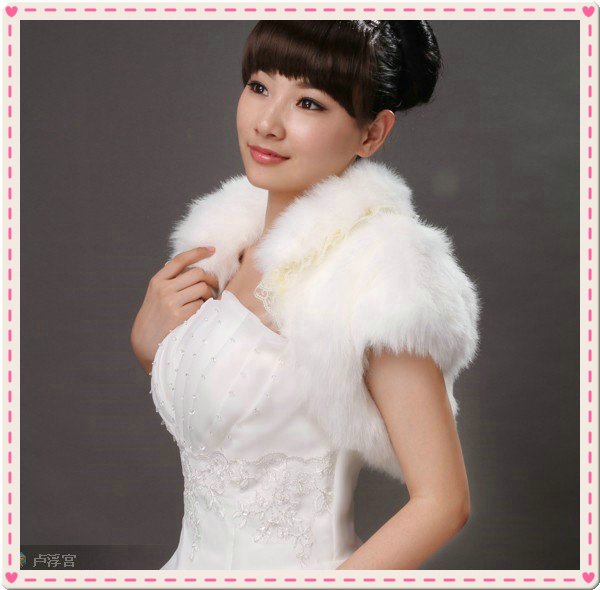free shipping white Bridal Artificial wool.Faux Fur Wraps, Cappa, Tippet Orthopedic shawl