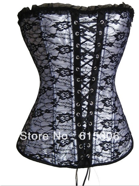 Free Shipping White Club Wear Corsets 7066 Hot -Sexy lingerie Wholesale&retail