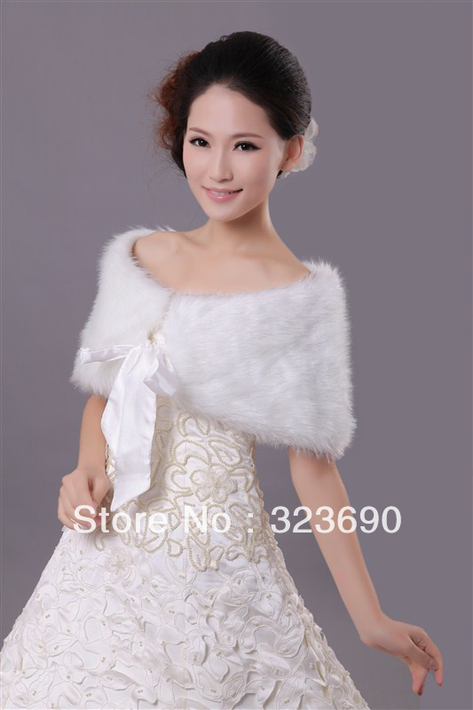 Free Shipping White Fur Shawl Free Size Bridal Pink Faux Fur Shrug