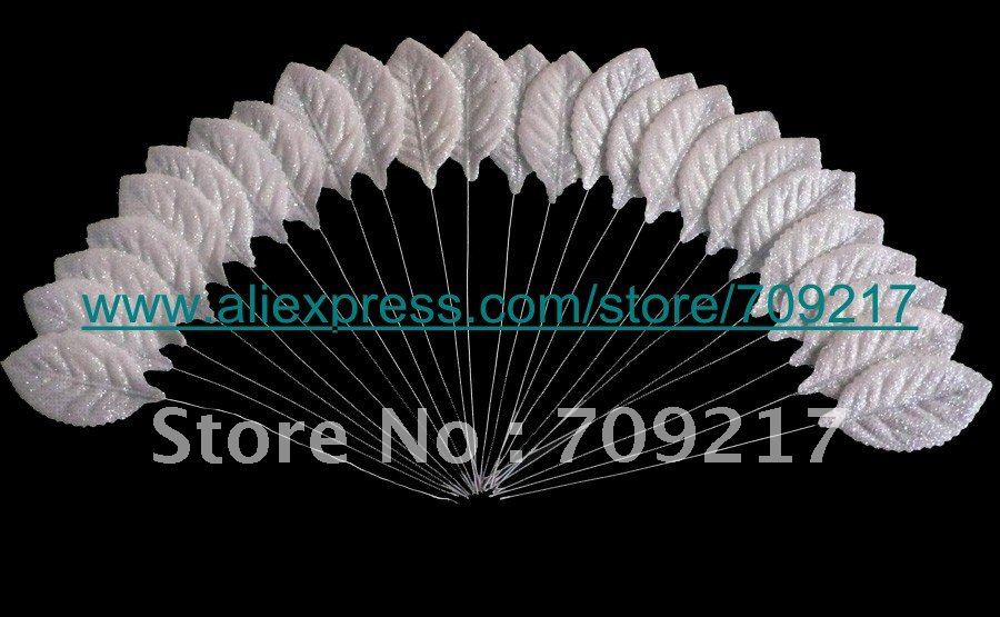 Free Shipping White Irid. Large Prom Corsage Leaves 1500pcs/Lot Wedding Bouquet Leaves Floral Accessories