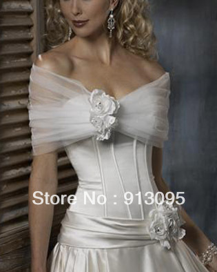 Free shipping White/ivy fashion Ring shawl  bridal wedding jackets Custom made MJ0028 By Air mail